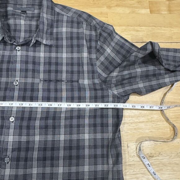John Varvatos Gray Plaid Long Sleeve Roll Tab Sleeves Button Down Shirt XXL EUC - Picture 7 of 11